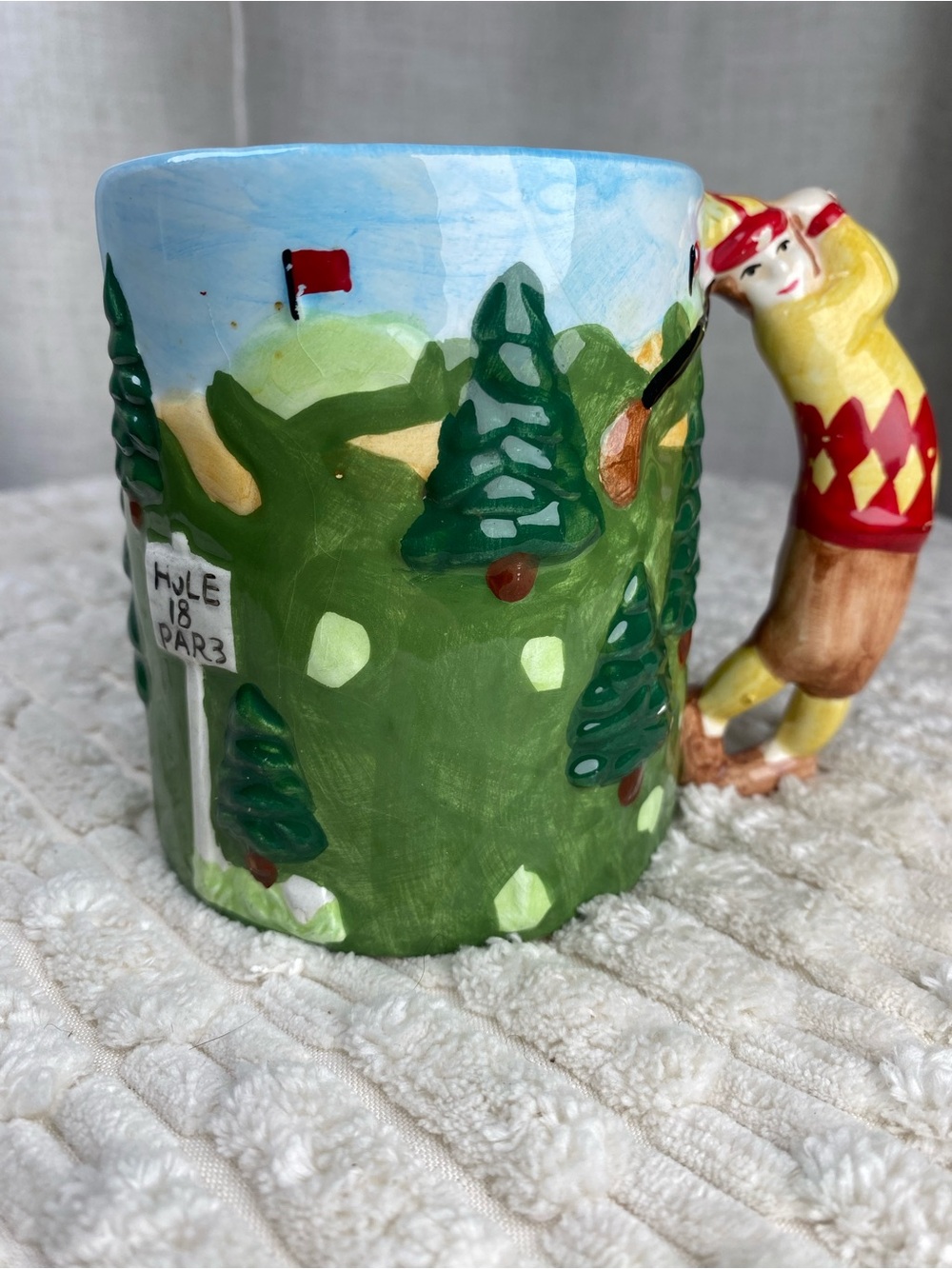 VTG 1996 Galerie 3D Figural Golfer Mug - Hole 18 Par 3